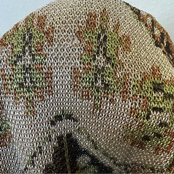 ZARA Metallic knit jacquard wide leg crop pants Small NWT - Picture 6 of 8